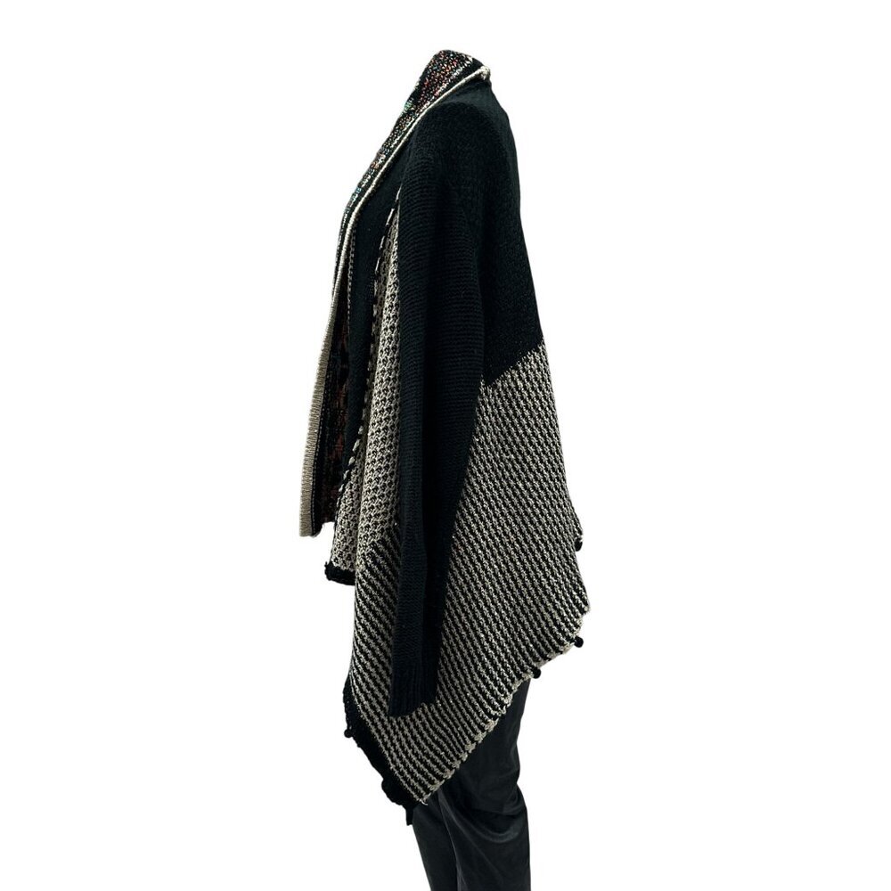 Alberto Makali Open Front Cardigan Mixed Media Sparkly Boho Gspy Sweater Women M - Picture 5 of 11